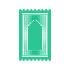 Prayer rug icon on white background. Traditional Islamic Background. Colorful ornamental vector design for rug, carpet. vector illustration