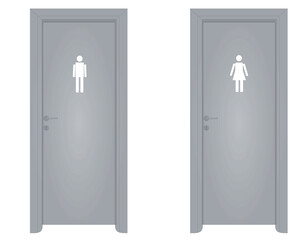 Male and female toilette door. vector