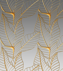 Gold leaves on a dark grey background.