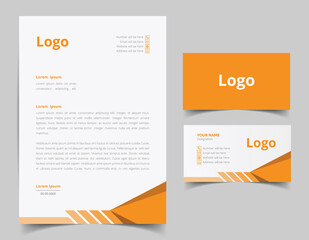 Letterhead template design and business card set design. corporate style set for business. full vector file