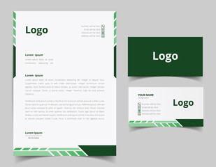 Obraz premium Letterhead template design and business card set design. corporate style set for business. full vector file