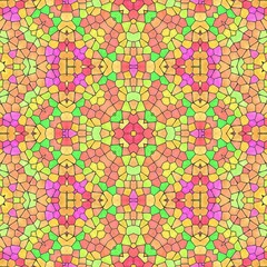 Pattern mosaic kaleidoscopic seamless generated texture, ornament, fragile, fractal, material, abstract render background