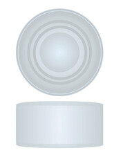 Grey metallic can. vector illustration