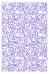 Seamless pattern drawn by a line of doodles.