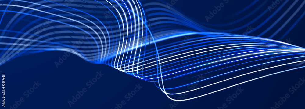 Poster digital landscape with lines. background concept for your design. 3d rendering