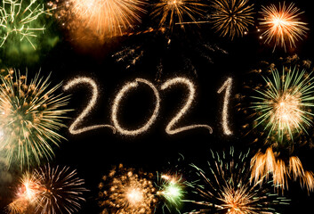 2021 New Year fireworks background