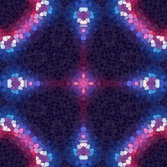 Pattern mosaic kaleidoscopic seamless generated texture, ornament, fragile, fractal, material,...