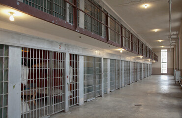 Cell block at the old Idaho State Penitentiary in Boise, Idaho, US.