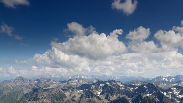 looping cinemagraph of the view from Pic du Midi, Pyrenees, France 