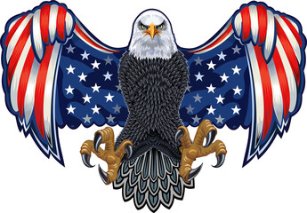 American eagle with USA flags