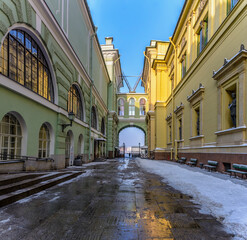 Naklejka na ściany i meble Passage from Millionnaya Street to the Palace Embankment past the Small Hermitage.