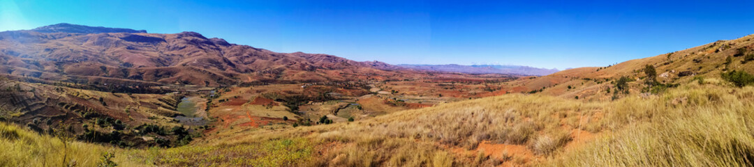 Anja national park terraced cultivations landscape on a sunny day