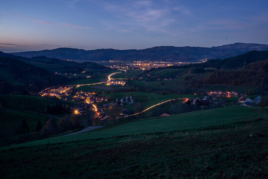Aussicht auf das Dreisamtal am Abend