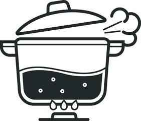 cooking pot icon, fast cooking icon vector illustration