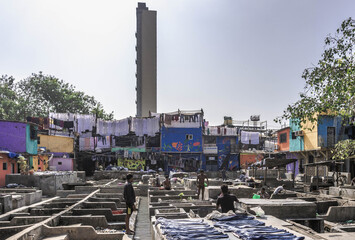 Dhobi Ghat open-air laundry in Mumbai, India