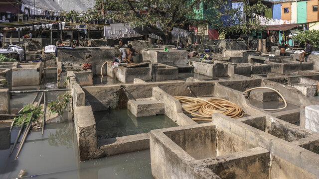 Dhobi Ghat open-air laundry in Mumbai, India