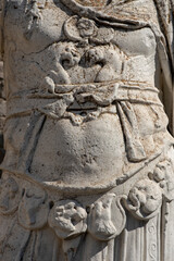 Fototapeta na wymiar Acropolis of Pergamon and Trajan temple detail,.Ancient city of Pergamon, Bergama, İzmir.