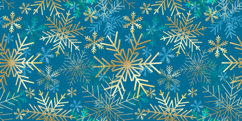 Christmas card. Snowflakes Winter seamless pattern