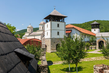 Fototapeta na wymiar View of the medieval Mileseva Monastery. Located near Prijepolje, Serbia.