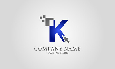 mouse click pixel digital letter K
