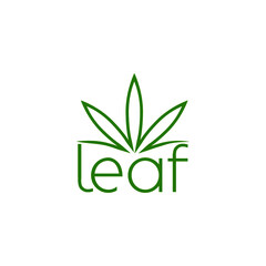 Cannabis leaf logo design isolated white background