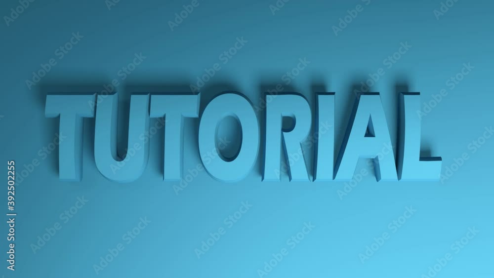 Poster the blue write tutorial passing from right to left on a blue background - 3d rendering video clip an