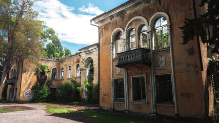 Old abandoned house in the center of Sukhum