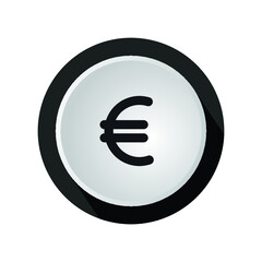 Euro in circle. Vector illustration. Euro line Icon