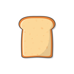 Slice Of Bread Vector Icon Illustration. Toasted Bread Slice For Breakfast. Bakery Pastry Product