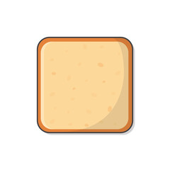 Slice Of Bread Vector Icon Illustration. Toasted Bread Slice For Breakfast. Bakery Pastry Product