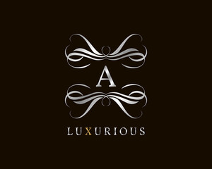 letter A luxurious alphabet for bridal, wedding, jewelry, eye lash, nail art, beauty care logo, personal branding image, make up artist, or any other royal brand and company