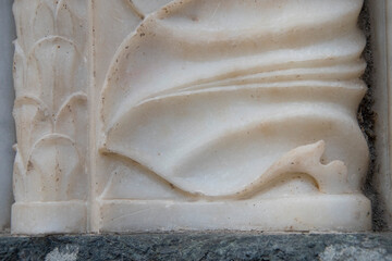 Detail of the base of the Cathedral of Santa Maria del Fiore, the Duomo of Florence, is the main Florentine church.
