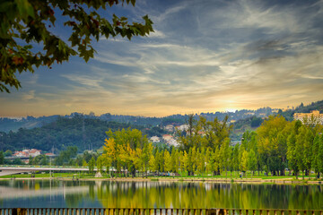 Panorama of Coimbra city in Portugal.