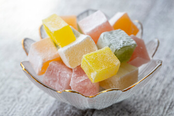 Heap of colorful Turkish delight