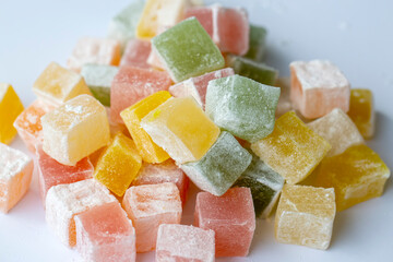 Heap of colorful Turkish delight