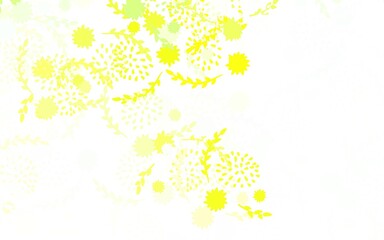 Light Green, Yellow vector natural pattern with flowers, roses.