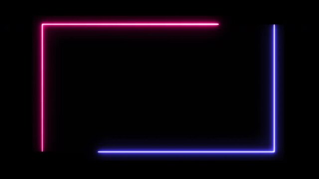 Glowing light line neon background 4K animaton