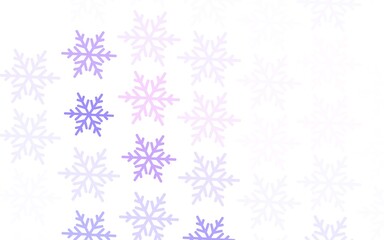 Naklejka na ściany i meble Light Purple vector pattern with christmas snowflakes, stars.