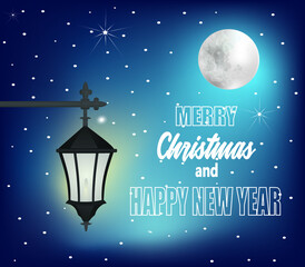 Merry Christmas and Happy new year card. vector