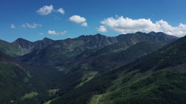 Aerial view of Rohace National Park, part of the Western Tatras in Slovakia