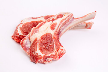Raw lamb chops, food concept photo