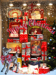 Christmas season window display.