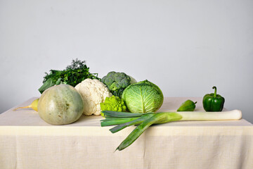 green vegetables on the table