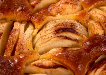 Typical apple pie with  cinnamon