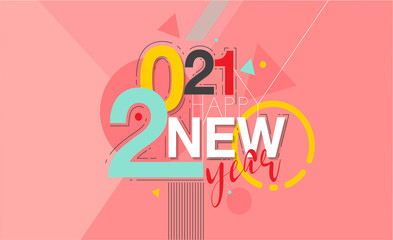 Modern design template with 2021 for concept design. 2021 new year poster. Vector  banner. Concept design. Vector illustration easy editable Your design.