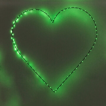 Herz, Licht, grün, Symbol