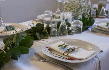 Beautiful table set up for some wedding event