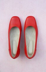 Pair of red shoes.