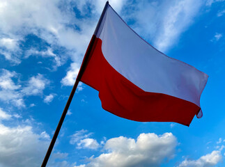 Polska biało czerwona flaga 