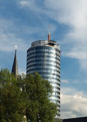 Tower and church in jena religious at summer